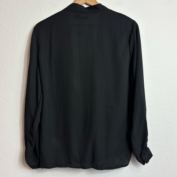 BOOHOO BLACK WOMEN LONG SLEEVE BLOUSE SIZE US 12 NEW WITHOUT TAGS 100% POLYESTER - Picture 2 of 4